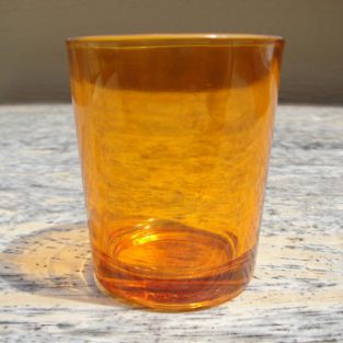 Amber Glass Tea Light Votive Holder
