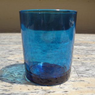 Blue Glass Tea Light Votive Holder