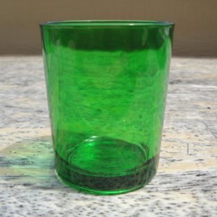 Green Glass Tea Light Votive Holder
