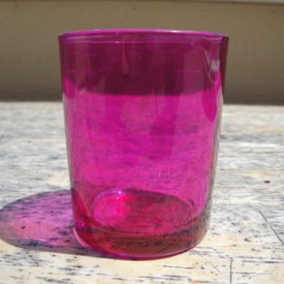 Pink Glass Tea Light Votive Holder