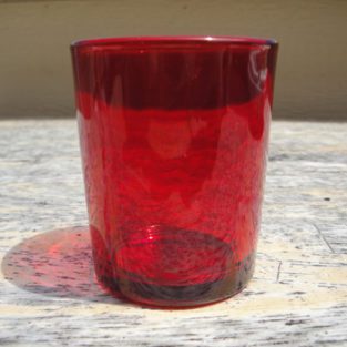 Red Glass Tea Light Votive Holder