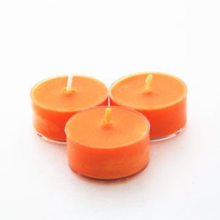 sun kissed orange tea light candles