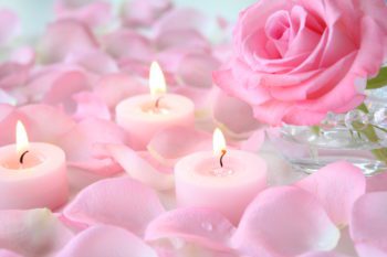 Rose scented candle stress relief